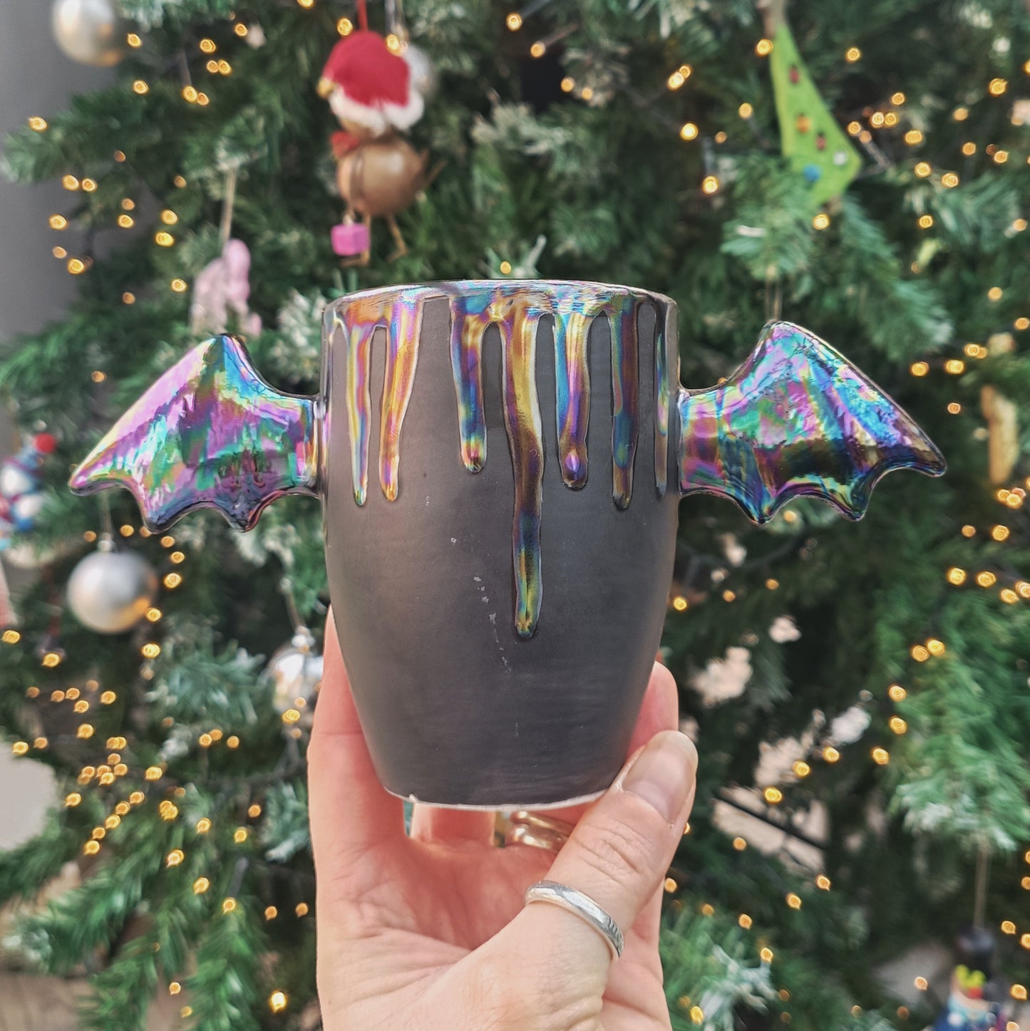 Oil Slick Drip Wing Mug