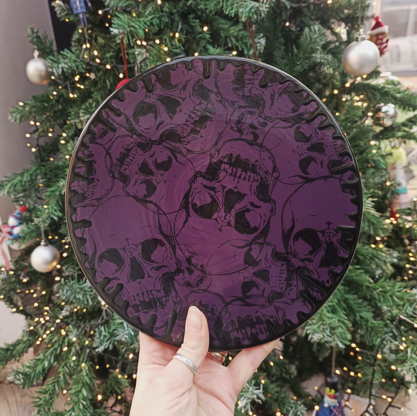 Purple Skull Round Trivet