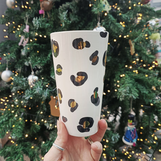 Gold Leopard Tall Tumbler