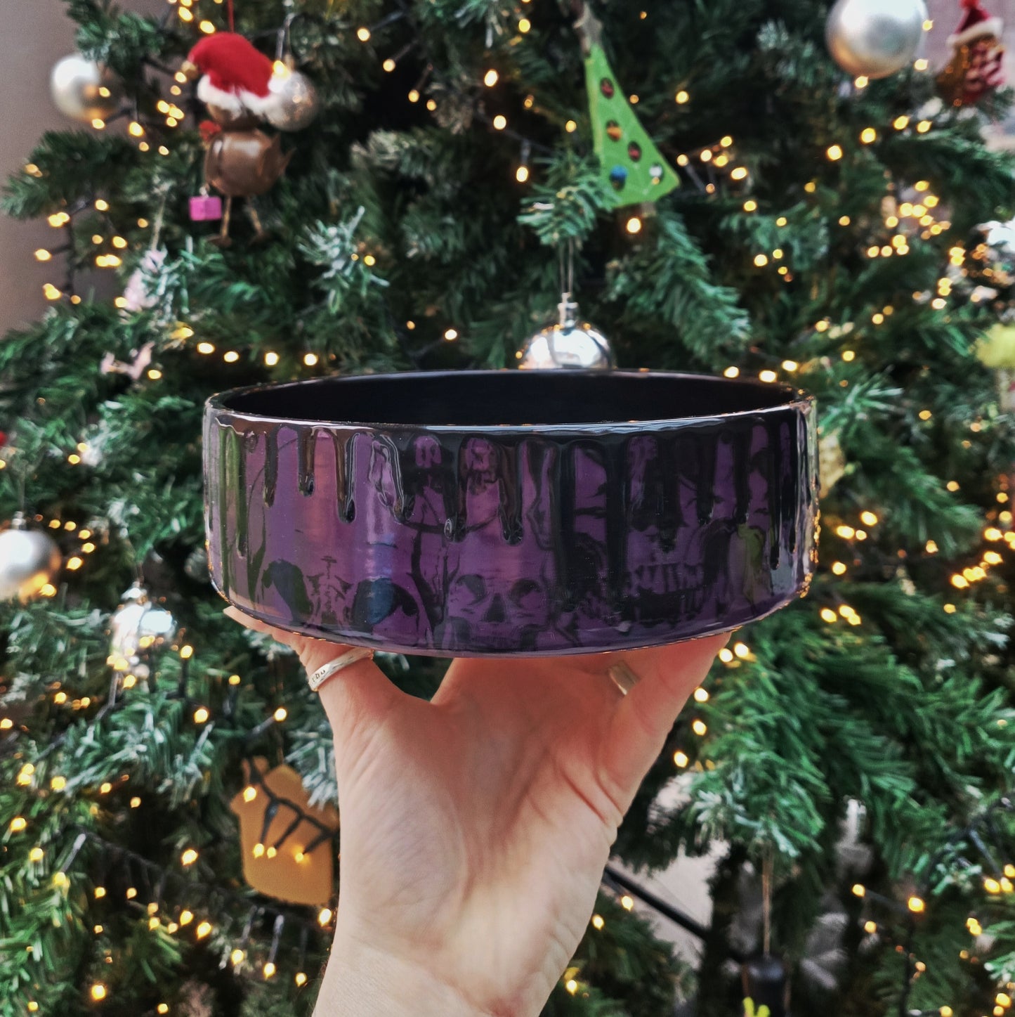 Purple Skull Pet Bowl