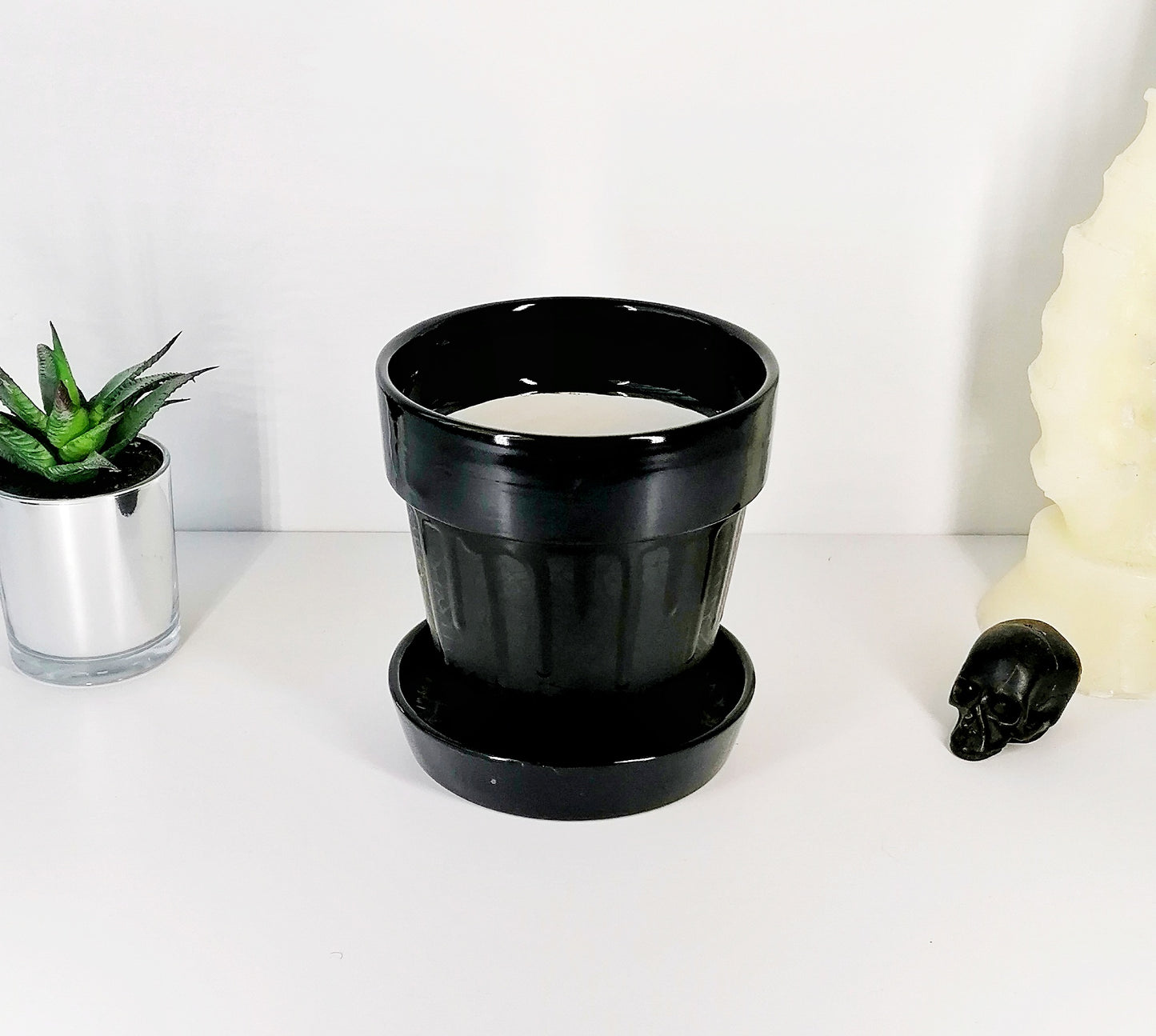 Matte Black Web Plant Pot (Ready to ship)