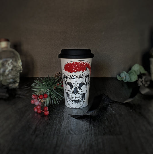 Santa Skull Travel Mug