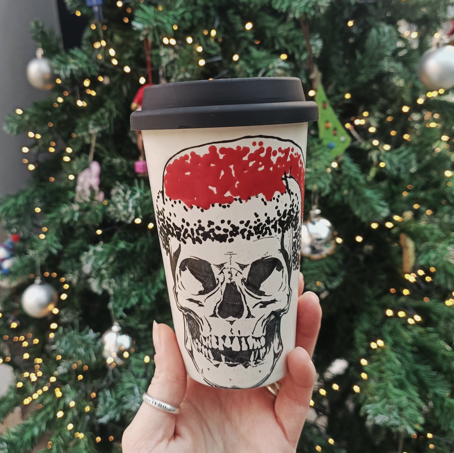 Santa Skull Travel Mug