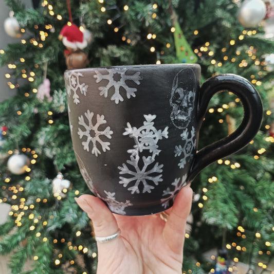 Skull and Snowflake Mega Mug