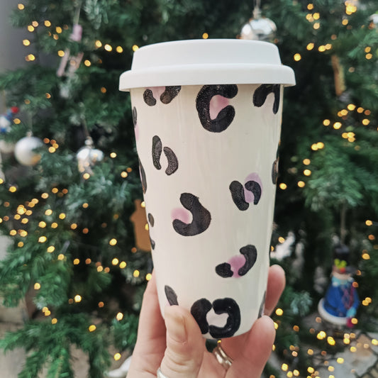 Pink Leopard Travel Mug