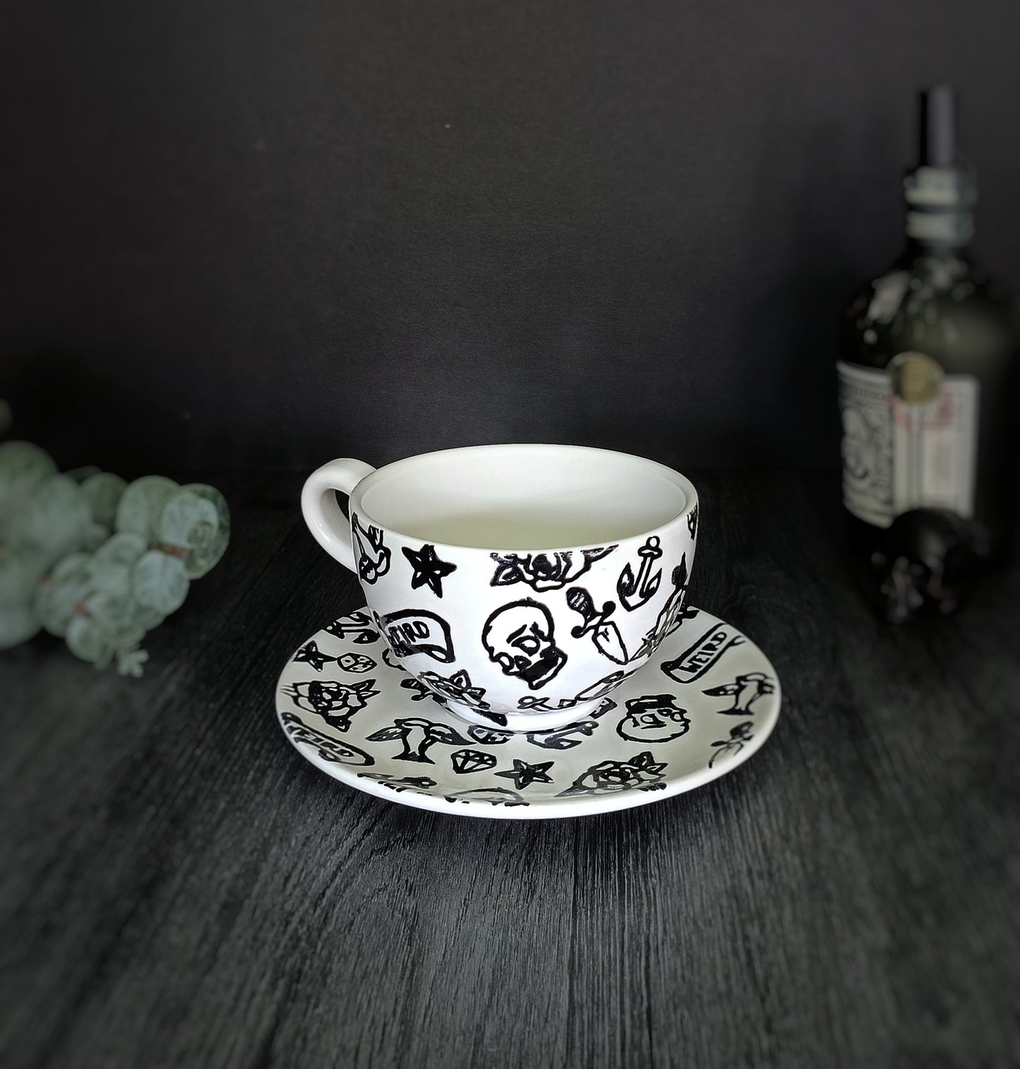 SALE Old Skool Cappuccino Cup & Saucer