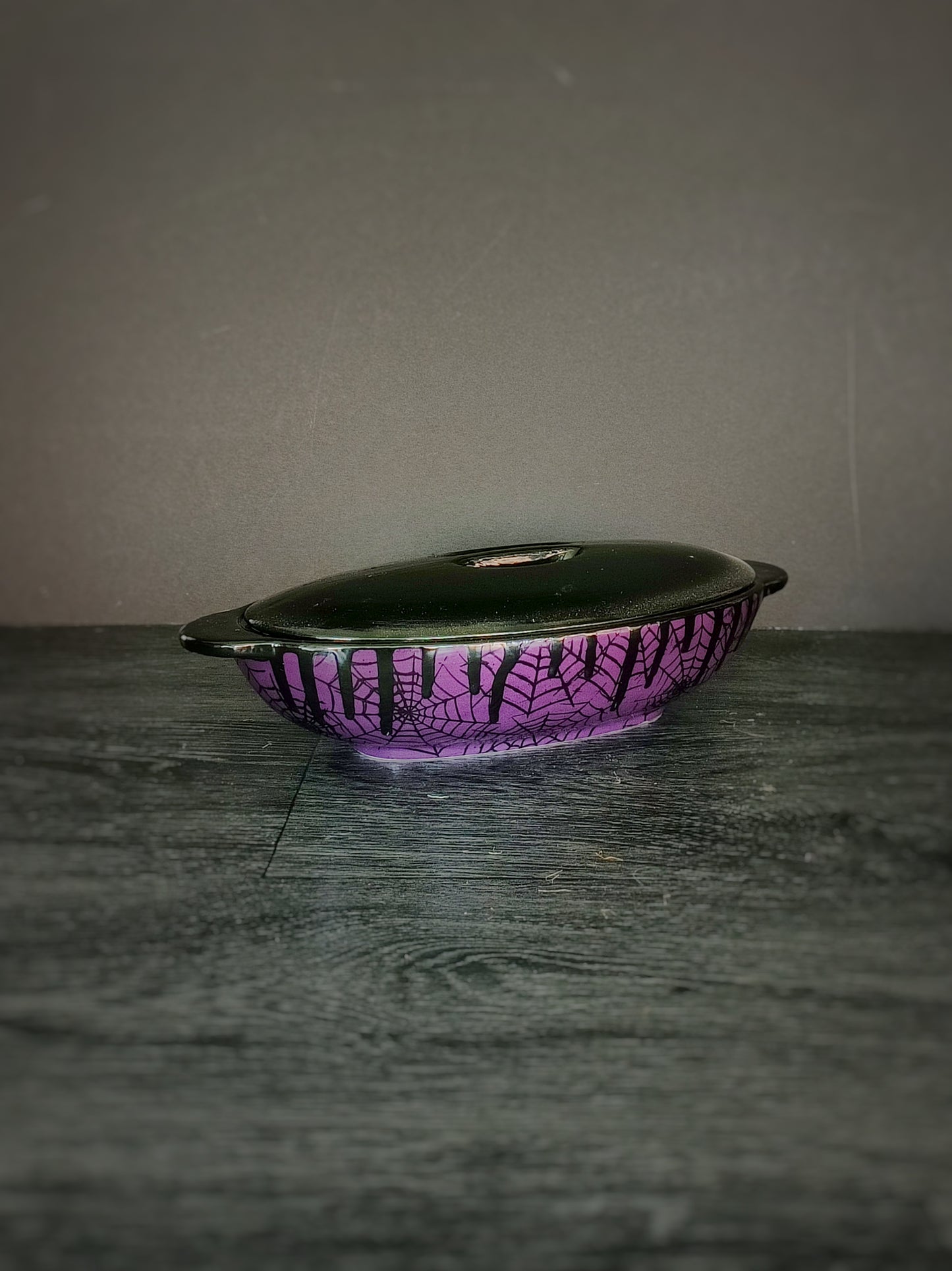 Purple Web Oval Serving Platter
