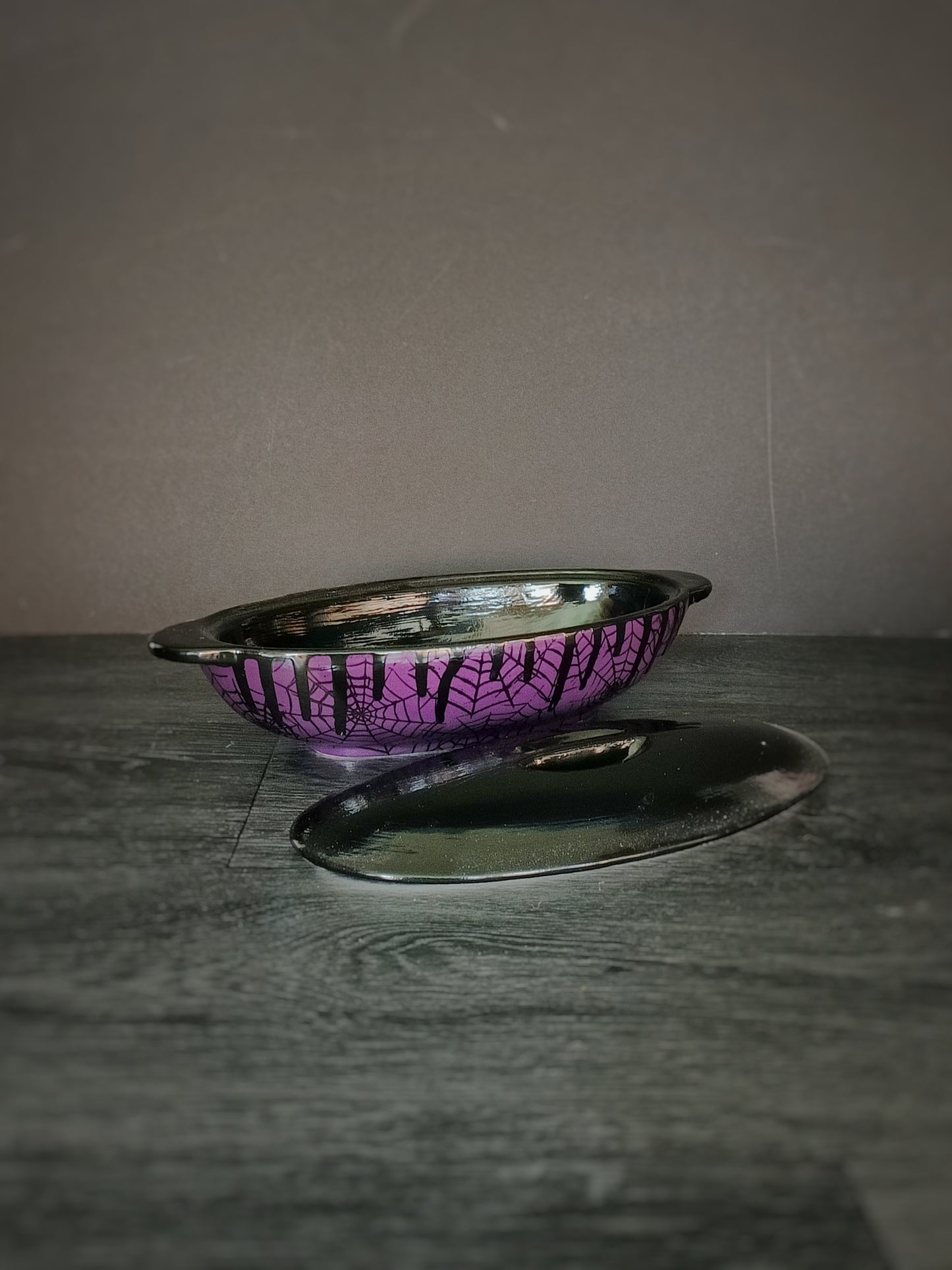 Purple Web Oval Serving Platter