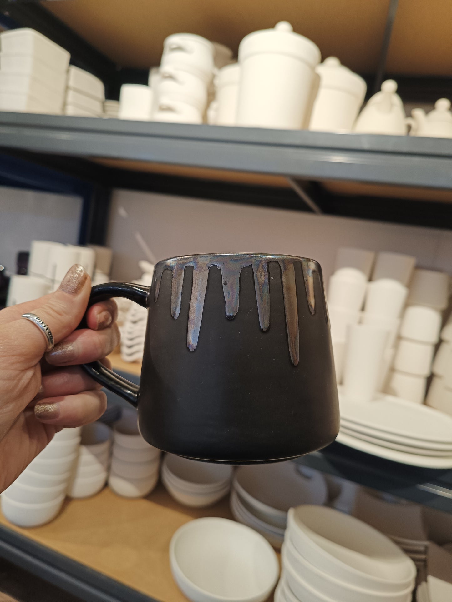 SALE Oil Slick Drip Stumpy Mug