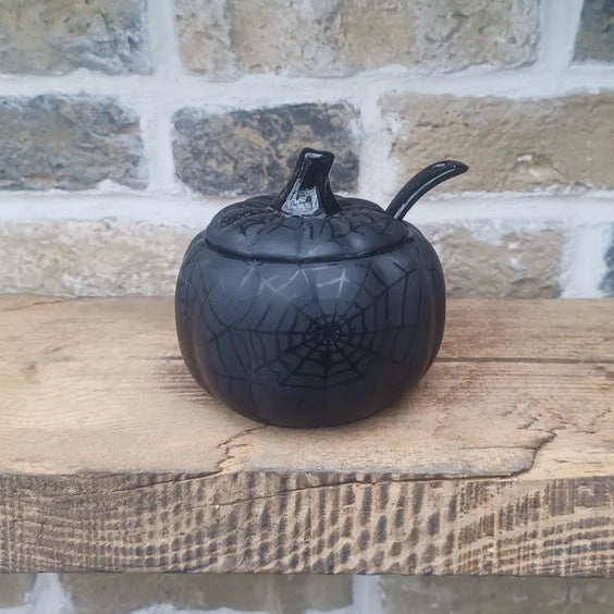Pumpkin Sugar Pot with Spoon