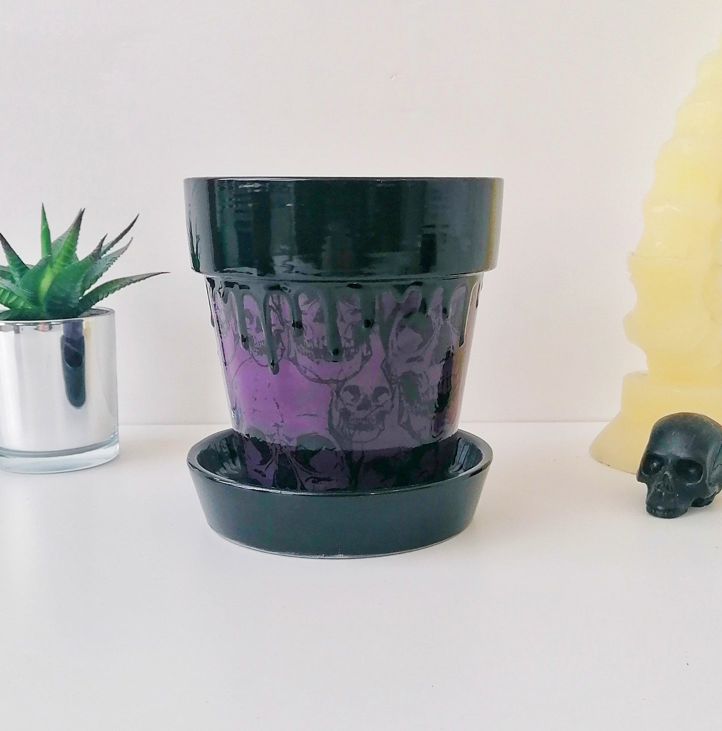 Purple Skull Plant Pot