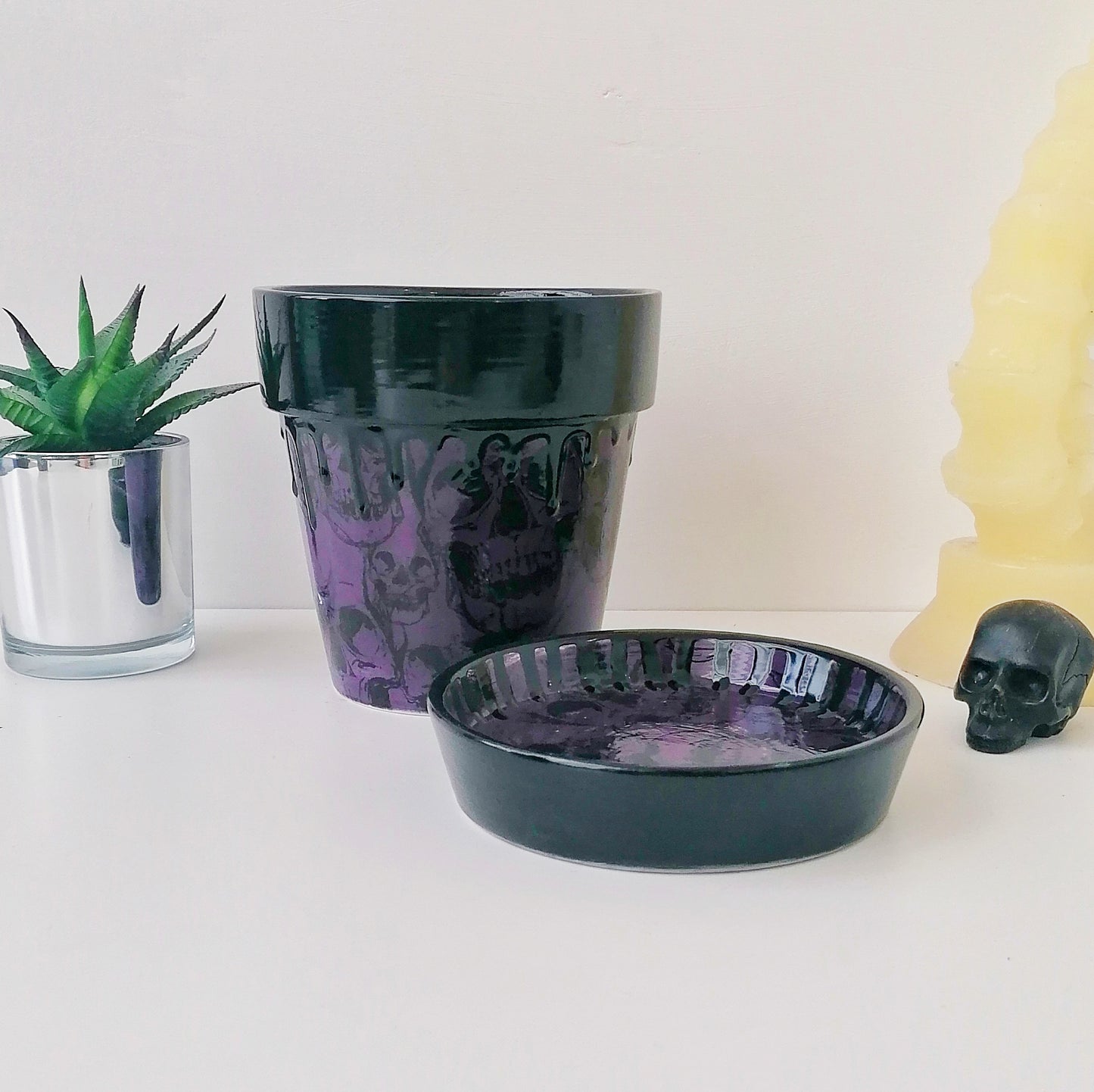 Purple Skull Plant Pot