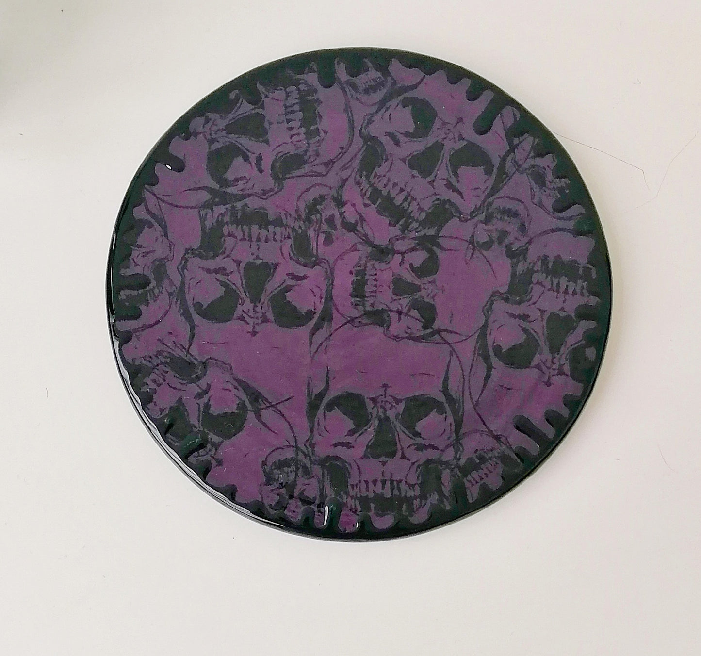 Purple Skull Round Trivet