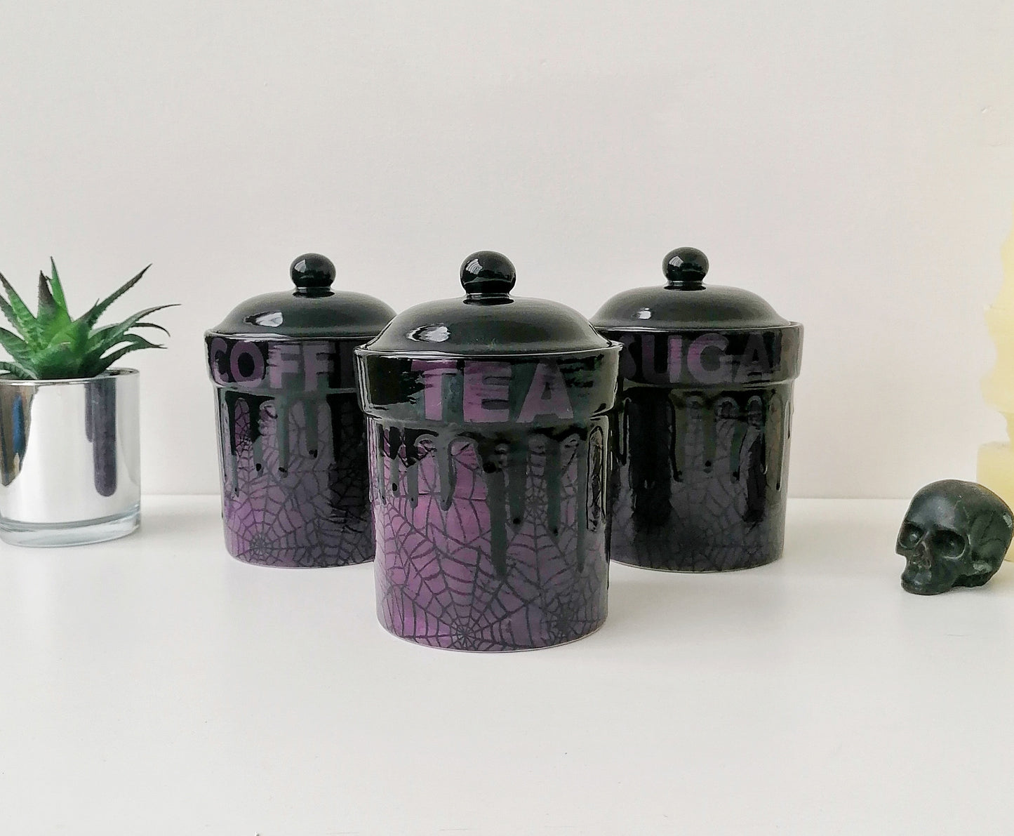 Purple Web Storage Canisters