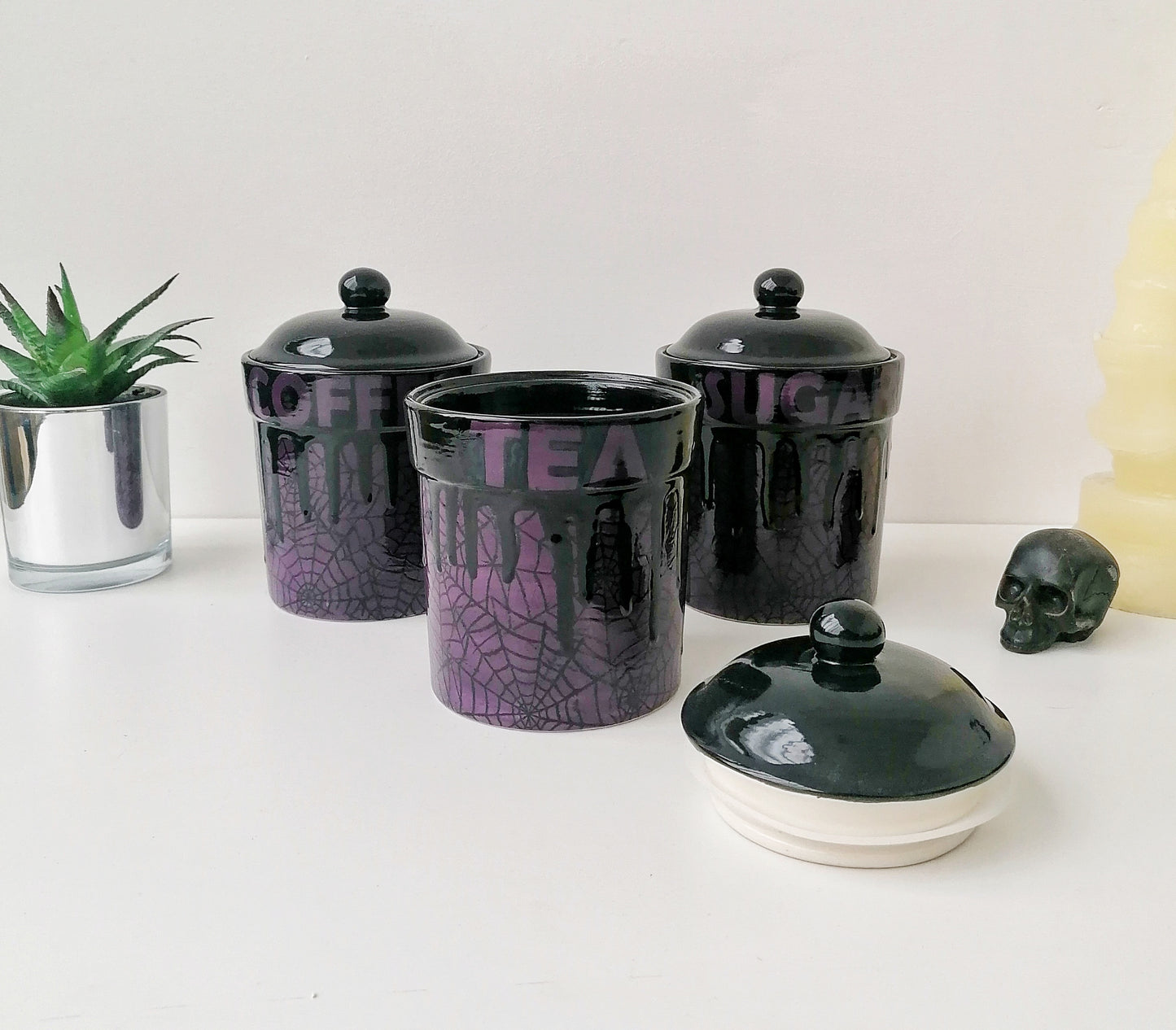 Purple Web Storage Canisters