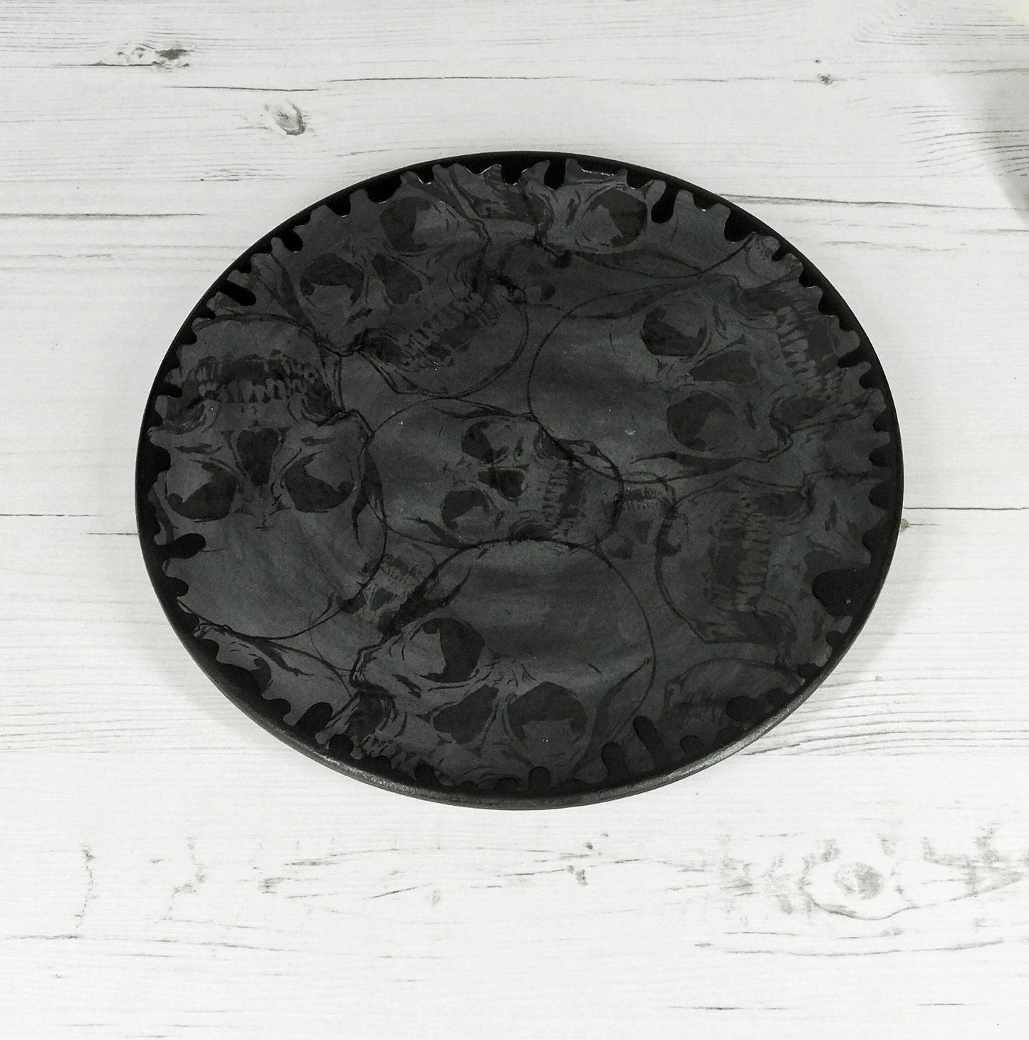 Matte Black Skull Dinner Set