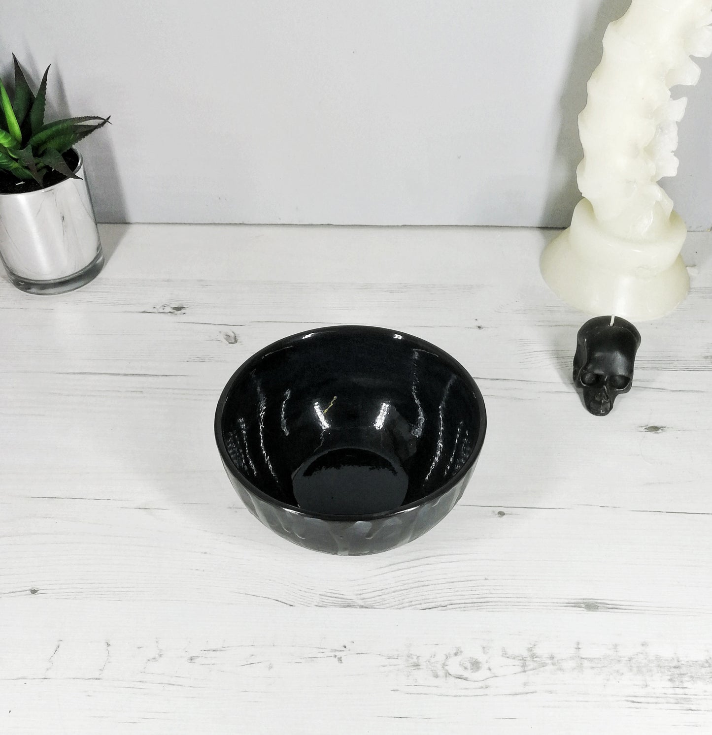 Matte Black Skull Dinner Set