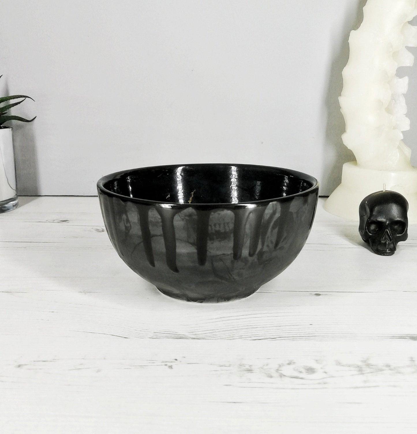 Matte Black Skull Dinner Set
