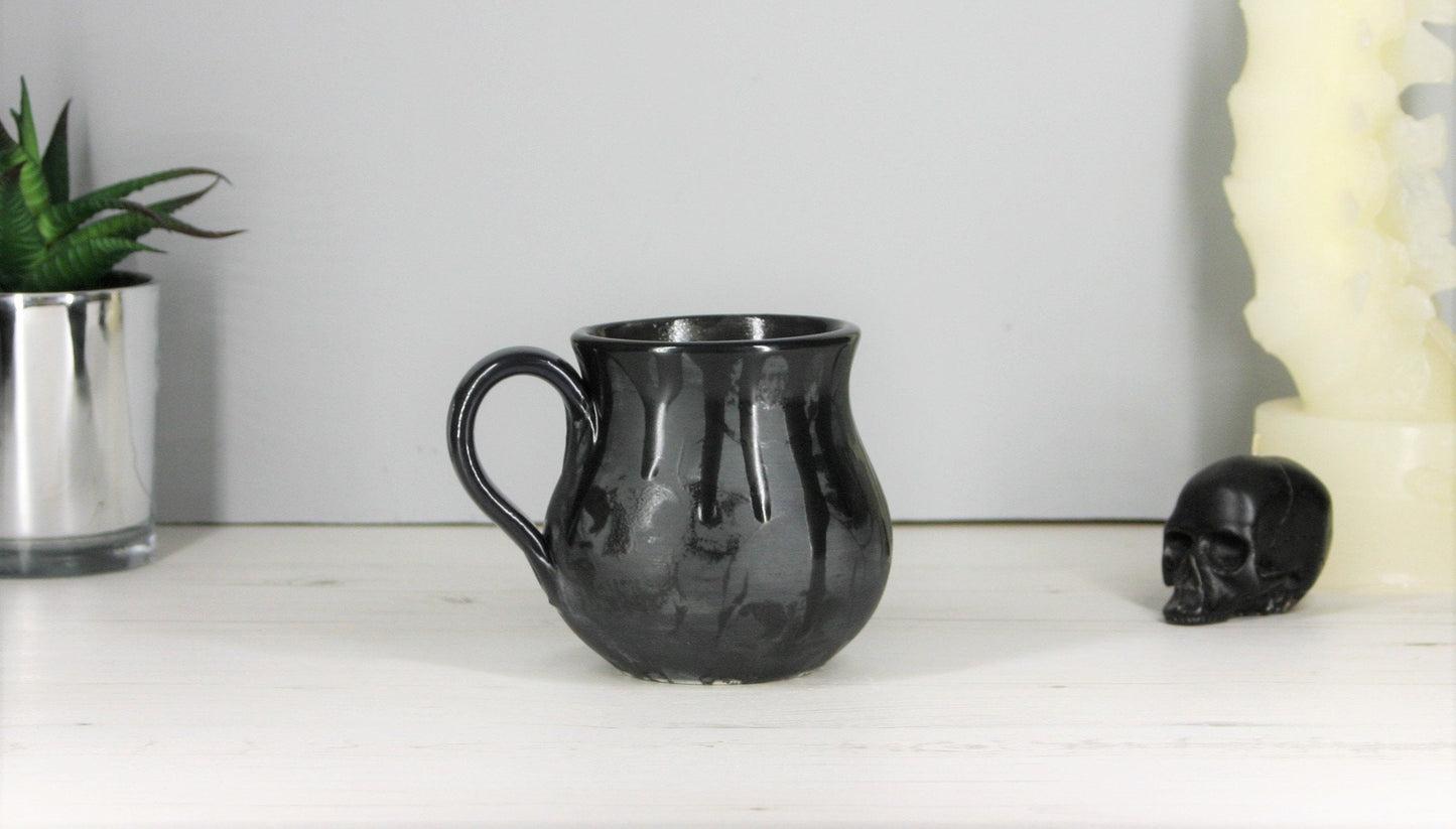 Matte Black Skull Bulgy Mug (Ready to ship, Seconds)